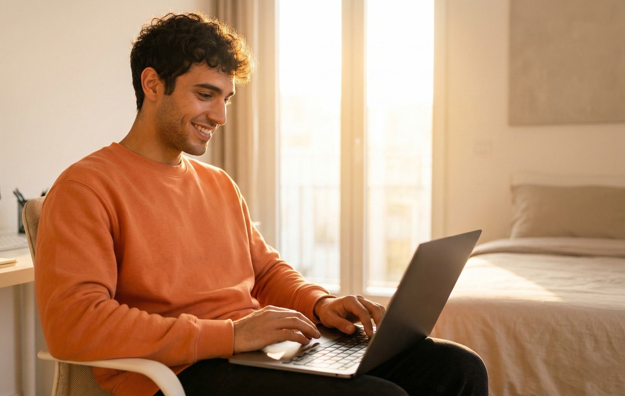Studente al computer