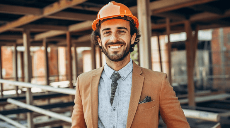 studente di architettura in cantiere