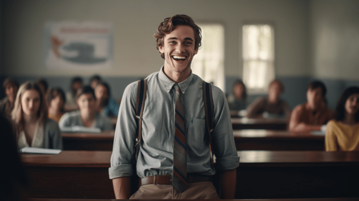 studente di filologia in classe